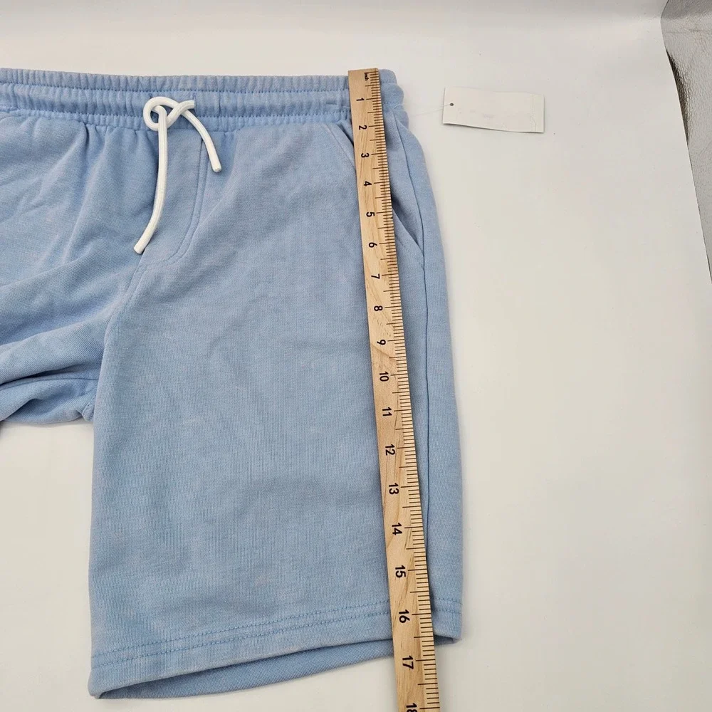 B by Brooks Brothers Boys Knit Shorts Drawstring Acid Wash Light Blue Size 16Y‎